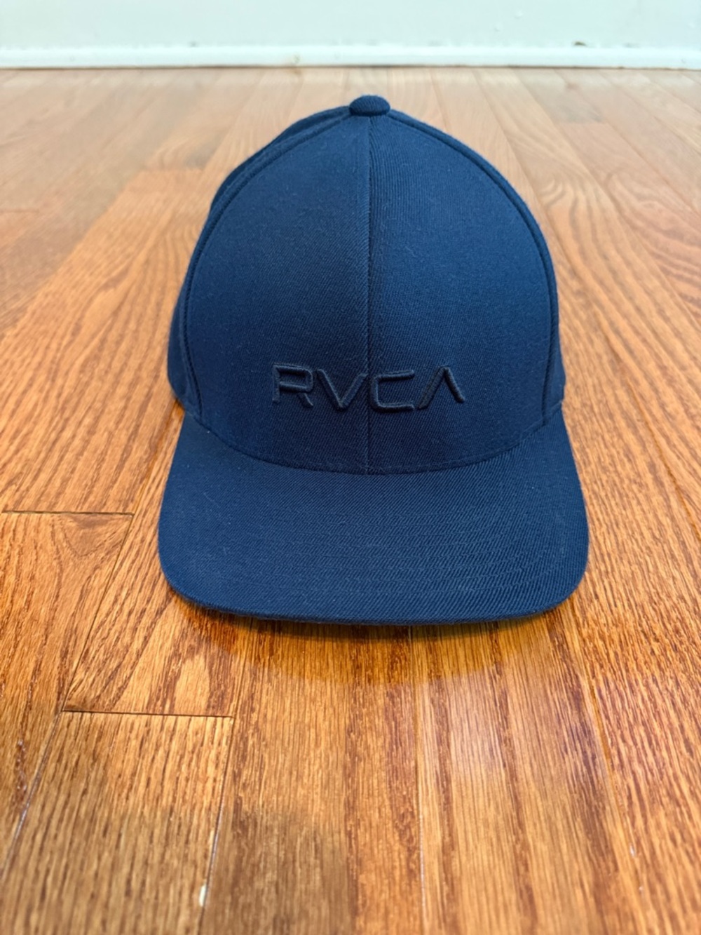 RVCA Navy Embroidered Logo Snapback Cap